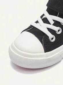 Fashionable All-Match Unisex Low/ Mid-Cut Canvas Shoes For Spring/Summer Casual-Wear - Black - View 3