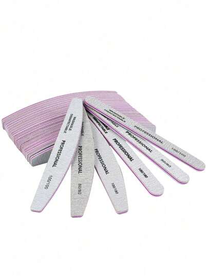 klimonla 3pcs/5pcs/10pcs Professional Nail File Sandpaper Strong Thick 80/100/180 Nail Files Buffer For Manicure Sanding Half Moon Lime Tools