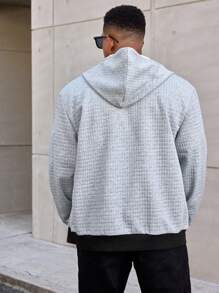 Manfinity CasualMax Sudadera con capucha y cierre para hombre de talla grande, de primavera y otoño, con colores contrastantes