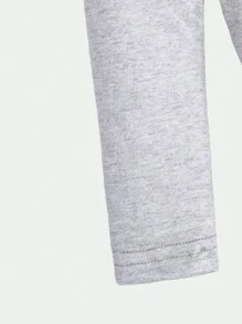 Bộ quần áo dài tay họa tiết mèo đơn giản và dễ thương cho bé gái, đồ mặc ở nhà vừa vặn - Nhiều màu - Xem 3