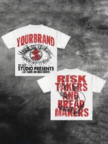 StreetHx 女士夏季口号眼睛印花圆领短袖休闲 T 恤图案 T 恤女式上衣 - 白色 - 查看 1