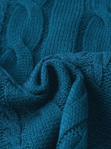 EMERY ROSE Plus Size Casual Solid Color Raglan Sleeve Sweater, Fall/Winter Knit Pullover - Blue - View 5