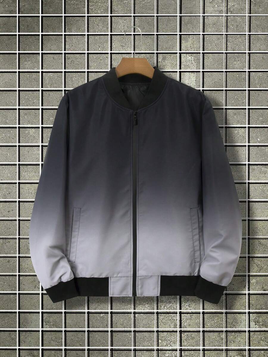 Manfinity Homme Chaqueta de manga larga con gradiente de color para hombres de talla grande - Multicolor - Ver 1