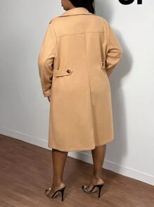 Slaydiva Elegant Commuter Plus Size Women Fitted Waist Lapel Single-Breasted Jacket