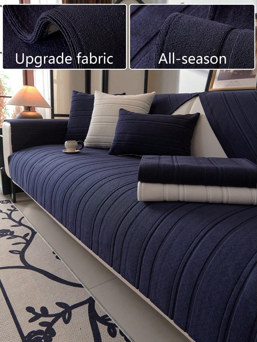 1pc Chenille Sofa Cushion Three-Dimensional Floral Pattern Simple Surprise Style Sofa Cover, Non-Slip Anti-Cat's Claw Protection Sofa Home Decoration Four Seasons Universal Sofa Cushion,Fall Decor,Autumn Decor,Room Decor