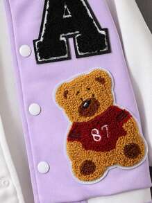 Baby Girl Warm Casual Sporty Street Fashion Bear Jacket, Fall & Winter