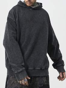 Manfinity Roghcode Y2K Retro Streetwear Men's Faded Indigo Washed Vintage Effect Distressed Flare Jeans - Light Grey - View 2