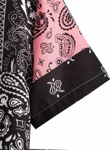 ROMWE MEN Camisa De Hombre Con Estampado De Cachemira