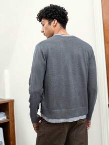 Manfinity VCAY Cárdigan de punto casual de manga larga para hombre, para otoño e invierno - Gris - Ver 2