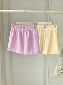 Comfortcana 2 pièces Short rayé simple, vêtements de détente décontracté - Jaune citron - Voir 5