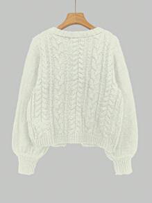 SHEIN Unity Women's Solid Color Simple Daily Tie Cardi,Long Sleeve Tops Fall Winter Cloth For Women - Beige - View 2