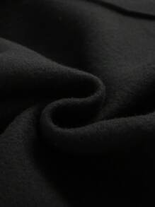 2 piezas/Set Sudadera negra con gráfico de estrella y falda plisada blanca para niña adolescente, conjunto informal - Blanco y Negro - Ver 6