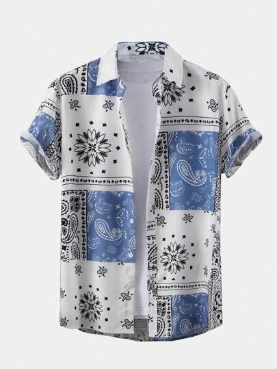 Men Paisley Print Shirt Without Tee