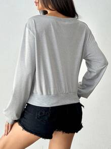 Flirla 1pc Women's Off Shoulder Sexy Long Sleeve Sweatshirt Pullover Fall Outfit