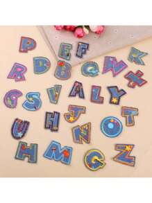 燙貼字母補丁，彩色字母刺繡補丁 A-Z，適用於衣服、裙子、帽子、襪子、牛仔褲、DIY配件