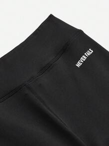 SHEIN Leap Crew 3pcs Tween Girls' Knitted Plain Letter & Printed Pattern Sports Leggings Set - Multicolor - View 14