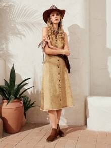 Styleloop Women'S Fashion Embroidered Ankle Boots Halloween - Brown - View 2