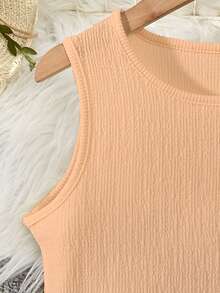 Conjunto de 2 piezas de top de tirantes con borlas y pantalones largos cómodos para adolescentes - Naranja - Ver 4