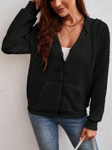 EMERY ROSE Sudadera con capucha con cordón y hombro caído en color sólido