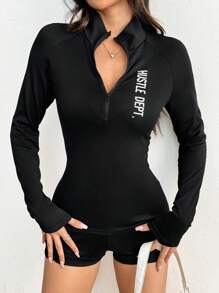 Zolique 女款印花簡約日常長袖上衣和短褲套裝