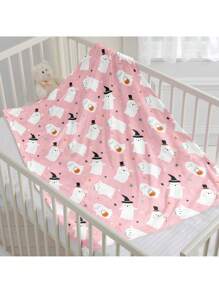 Cartoon Ghost Pattern Sofa Throw Blanket, Small Blanket & Nap Blanket,Fall Decor,Autumn Decor,Room Decor - Pink - View 8