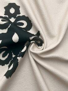 Slaydiva 大码女式印花上衣，印花T恤，外出上衣，返校季上衣，演唱会性感女装，蝴蝶结上衣 - 杏色 - 查看 6