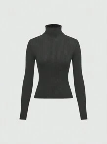 SHEIN Unity 2703 Black & White Turtleneck Sweater Set, Knit Pullover Fall Winter - Multicolor - View 6