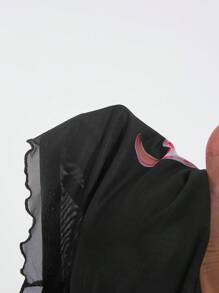 SHEIN MOD 黑色和粉色大号花卉印花 Y2k 吊带背心