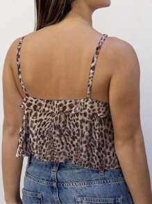 INAWLY Plus Size Summer Casual Leopard Print Camisole - Multicolor - View 2