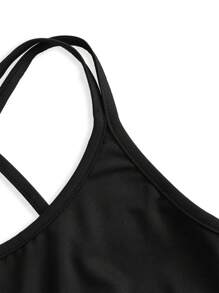 Easithlete Women's Sport Suit With Hooded Long Sleeve Top, Criss-Cross Strap Tank, & Slim Fit High Waisted Pants Outfit Tracksuits Women Set Workout Women Set Women Leggings Set - Multicolor - View 8