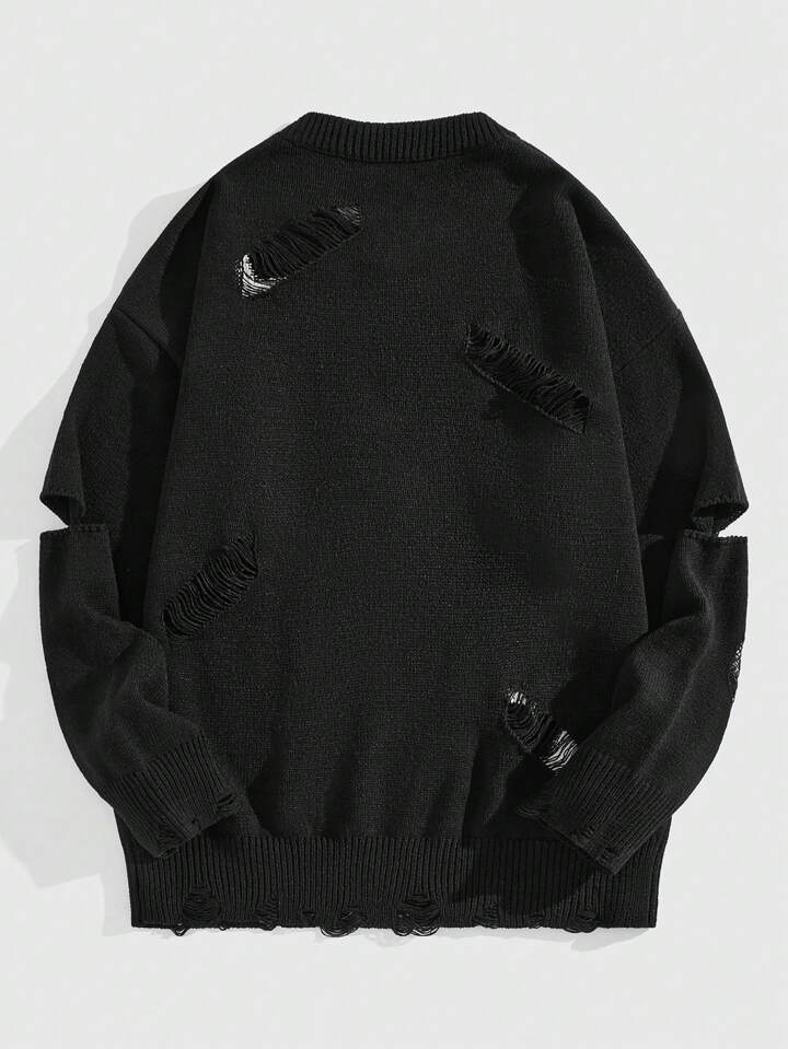 Our Street Life Men's Casual Crew Neck Distressed Pentagram