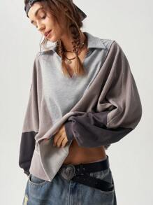 Bohemela Women's Patchwork Design Sweatshirt For Fall Vacation - Multicolor - View 6