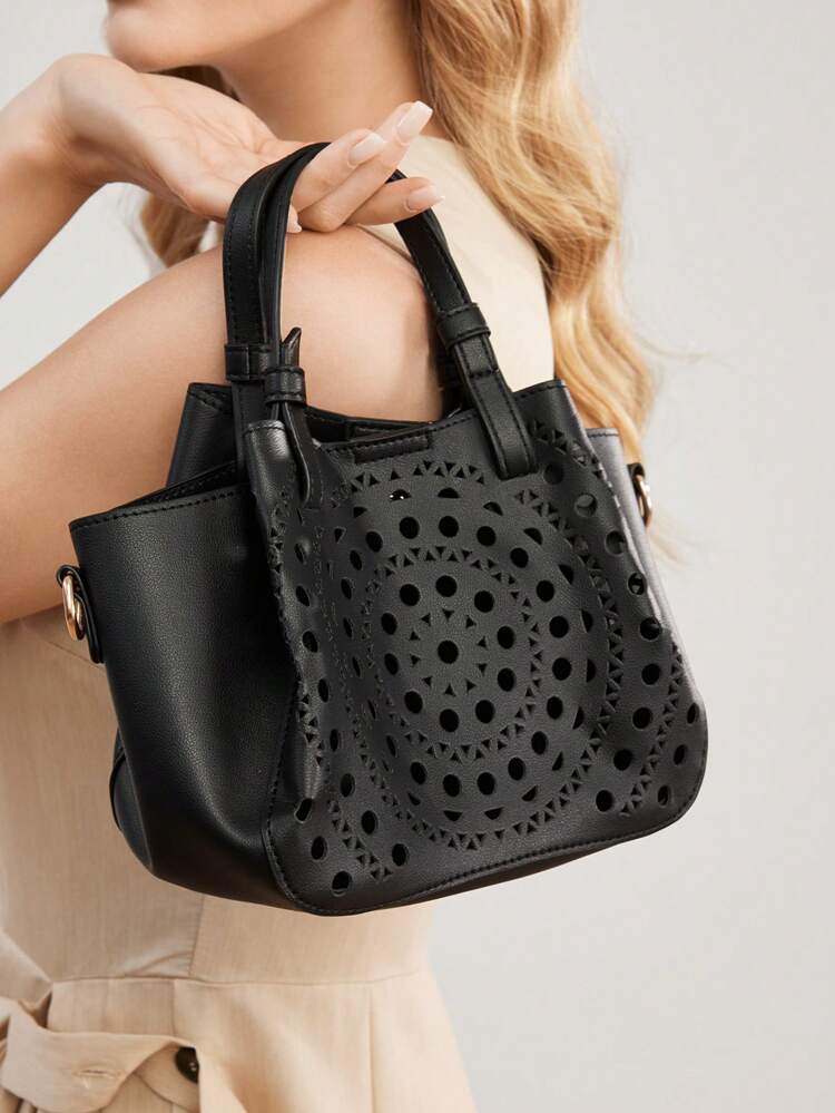 WOMEN HOLLOW TOTE HANDBAG FOR WORK AND DAILY USE