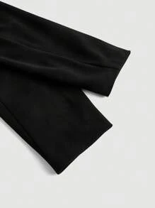 SHEIN MOD 大码黑色西装外套搭配白色对比花卉装饰设计 - 黑色 - 查看 3