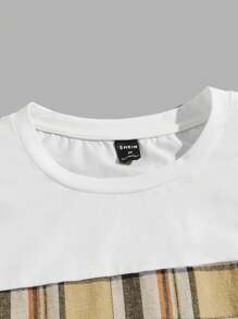 Manfinity VCAY Men Cotton Plaid Tee & Drawstring Waist Trousers - White - View 5