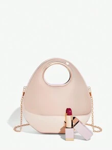 SHEIN SXY Damska, damska torebka z uchwytem u góry, modna, spersonalizowana, prosta, uniwersalna, wykwintna, elegancka, metalowa, lustrzana, na przyjęcie koktajlowe, imprezę, bal maturalny, klub, randkę, urodziny, wieczór, randkę