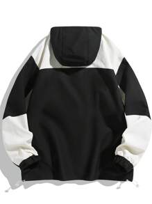 Chillumni Áo khoác có mũ trùm đầu có khóa kéo phía trước màu trơn có túi, trang phục thường ngày cho nam - màu đen - Xem 2