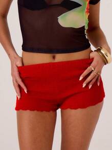 MUSERA Ruched Micro Shorts Vacation Summer Sexy Chic Elegant