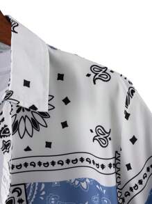 ROMWE MEN Men Paisley Print Shirt Without Tee - Multicolor - View 4