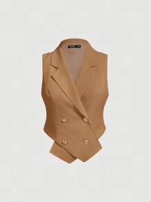 SHEIN MOD Plus Size Summer Casual Double-Breasted Waistcoat