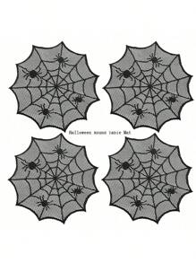 1 件万圣节黑色蜘蛛网桌旗、万圣节蜘蛛网桌布、万圣节恐怖派对黑色蕾丝桌布、万圣节蜘蛛网黑色图案桌布、餐桌装饰、壁炉装饰万圣节礼物、完美的万圣节恐怖家居装饰万圣节蜘蛛网餐垫礼物