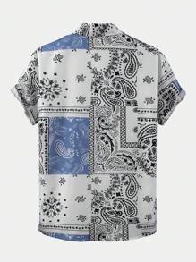 ROMWE MEN Men Paisley Print Shirt Without Tee - Multicolor - View 2