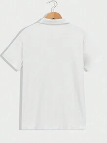 RueChic Men Special Fabric Regular Shirt & Short Two-Piece - White - View 8
