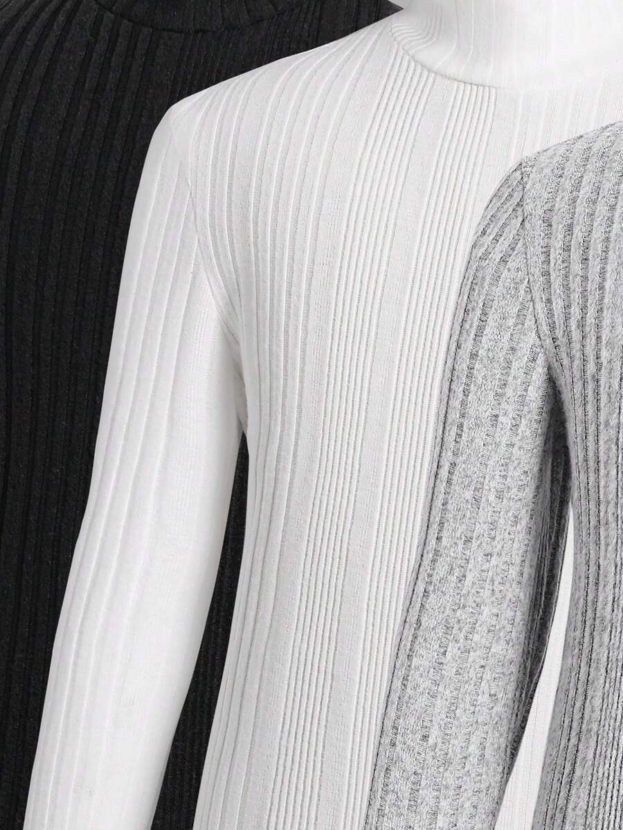 3pcs Tween Boys Textured Fabric Basic TShirts SHEIN UK