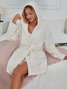 RueChic 3Pcs Fleece Fabric Homewear Lounge Set - White - View 6