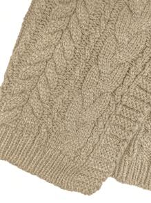 SHEIN Unity Women's Deep V-Neck Tied Long Sleeve Solid Color Minimalist Textured Cardigan,Long Sleeve Tops - Khaki - View 5