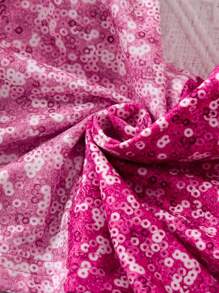 2 件 Tween 女童拼布印花圆领长袖上衣和喇叭裤套装