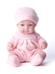 DOLL MEET 1PC Realistic Simulation Newreborn Baby Doll 11 Inches Bowknot Buuny Pattern Hat Stocking & Clothes Birthday Gift For Girl Collection House  Reborn Dolls Children Toys