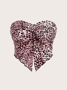 SHEIN Unity Áo crop top xếp nếp xoắn dành cho nữ (Nhiều màu), Ngày lễ thông thường - Nhiều màu - Xem 4