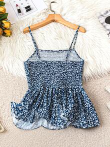 SHEIN Holidaya Bộ áo liền quần có dây đeo spaghetti hoa cỡ lớn thông thường - Nhiều màu - Xem 2